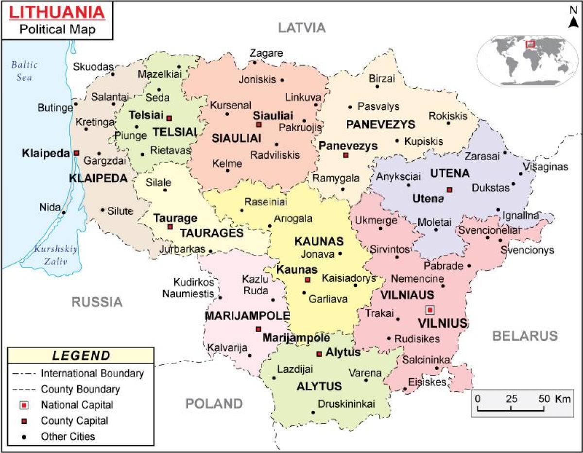 Mapa Litva politické