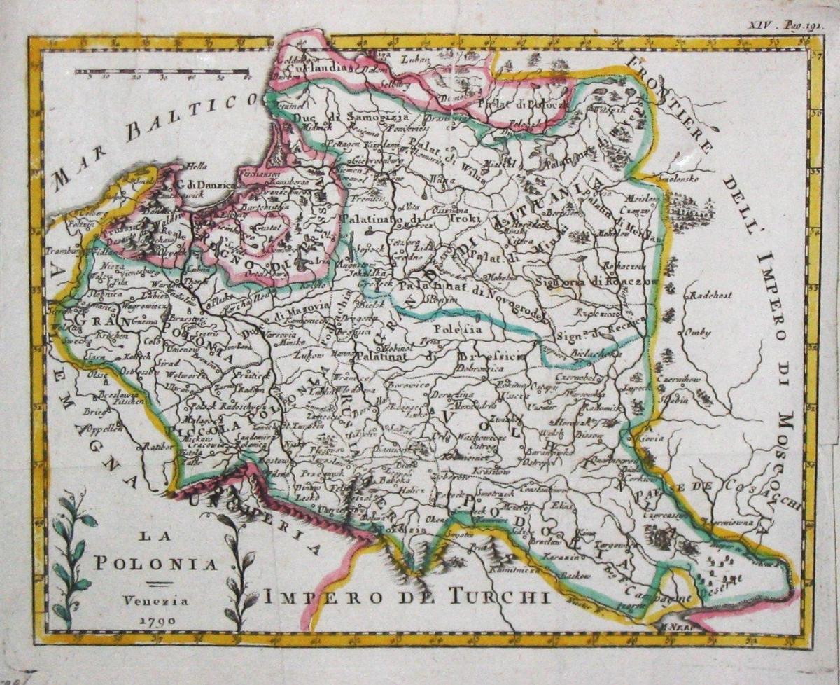 Mapa Litva staré 
