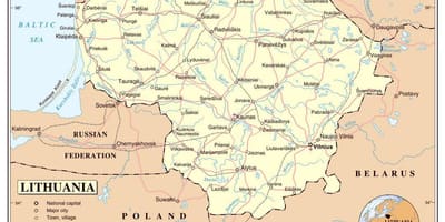 Mapa Litva letiská